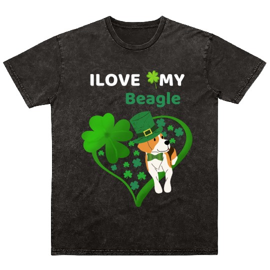Irish Shamrock St Patrick's Day Beagle Cool Mineral Wash T Shirts