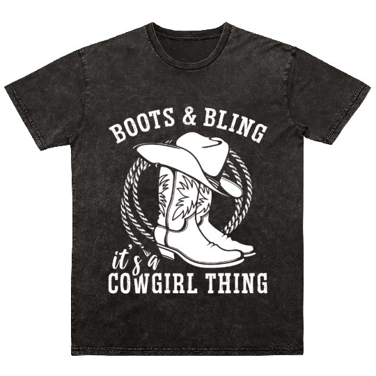 Boots And Bling It's A Cowgirl Thing Mineral Wash T Shirts