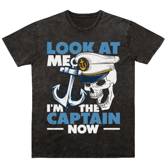 Captain Boat Lovers Fishermen Sailing Boating Mineral Wash T Shirts