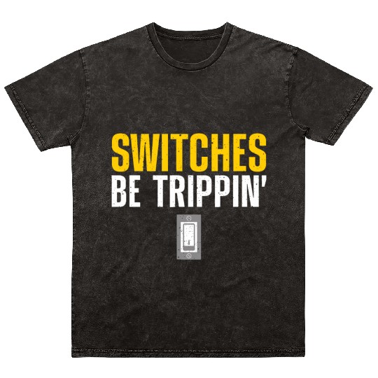 Funny Electrician Art Men Women Electrical Switche Mineral Wash T Shirts