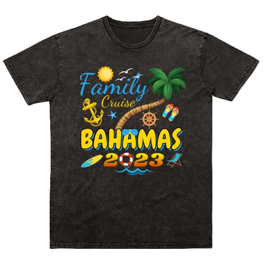 Family Cruise Bahamas 2023 Matching Group Summer Mineral Wash T Shirts