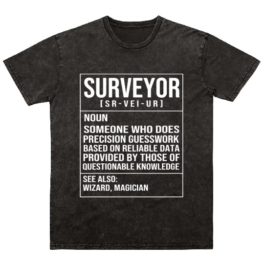 Engineer Land Surveying Definition Funny Surveyor Mineral Wash T Shirts