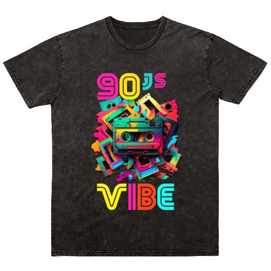 90s Vibe - I Love The 90s - Retro 90s Neon Mineral Wash T Shirts