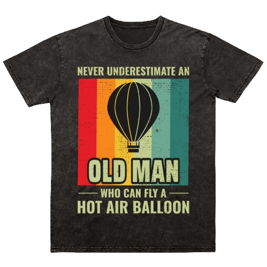 Hot Air Ballooning Hopper Balloon Ride Balloonist Mineral Wash T Shirts
