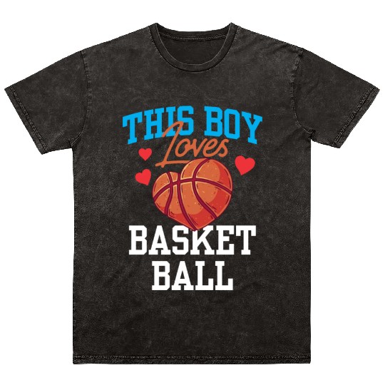 This Boy Loves Basketball Coach Match Player Team Mineral Wash T Shirts