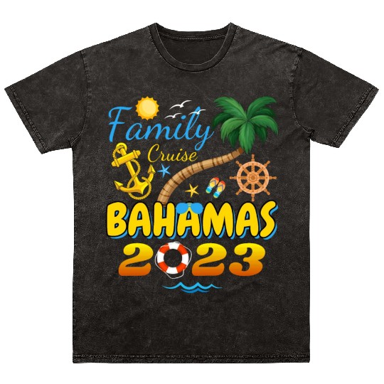 Family Cruise The Bahamas 2023 Matching Group Mineral Wash T Shirts