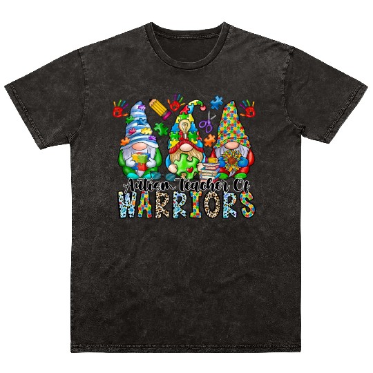 Autism Teacher Of Warriors Mineral Wash T Shirts