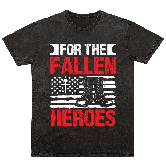 Soldier for fallen heroes military army veteran Mineral Wash T Shirts