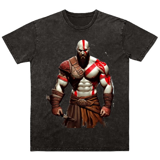 iconic Kratos, the God of War Mineral Wash T Shirts