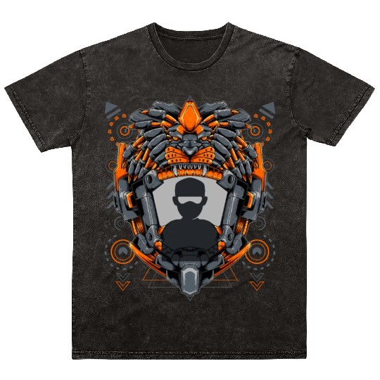 border avatar lion cyberpunk WKJXVY Mineral Wash T Shirts