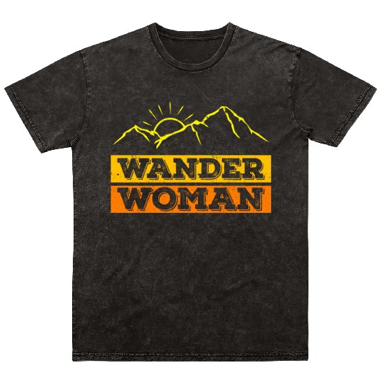 Wanderwoman Mountaineering Hiking Women Mineral Wash T Shirts