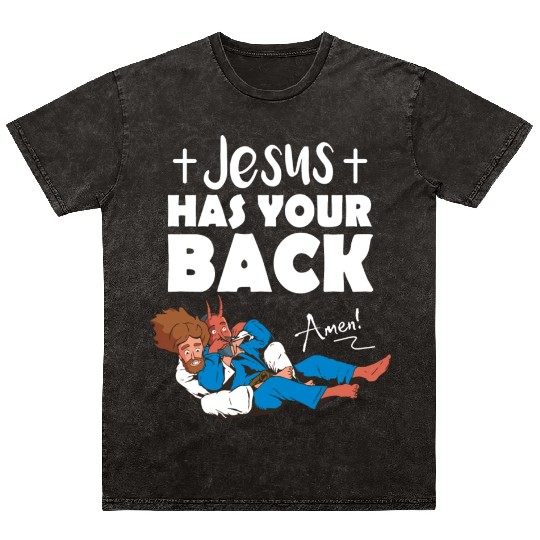 Gospel Mma Brazilian Jiujitsu Cartoon Bjj Art Mineral Wash T Shirts