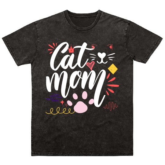 lover Cat mom, Best Cat Mom, Cats Mommy Mineral Wash T Shirts