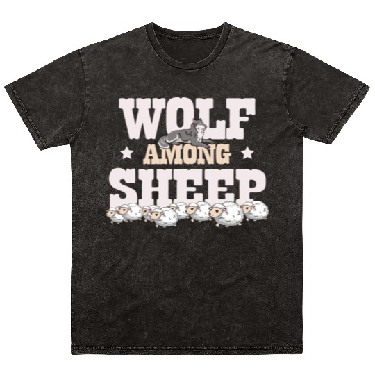 Wolf Among Sheep Wolves Animal Werewolf Wolf Lover Mineral Wash T Shirts