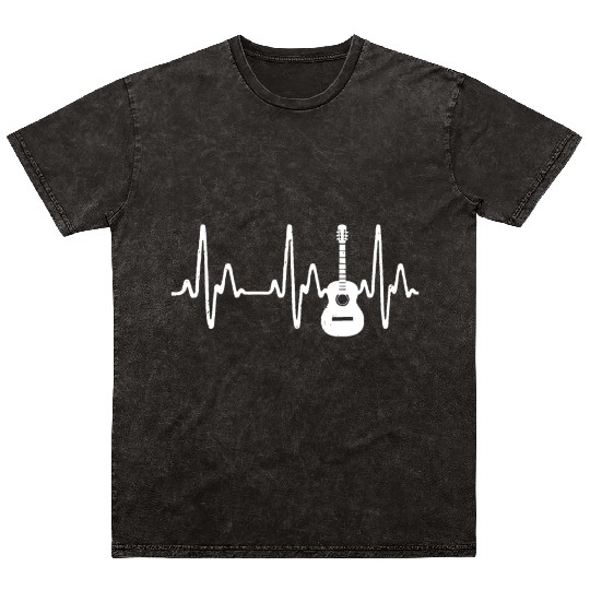 Acoustic Guitar Heartbeat - Guitar Musicianguitar Mineral Wash T Shirts