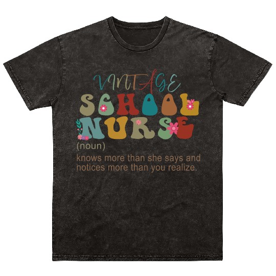 VINTAGE SCHOOL NURSE Mineral Wash T Shirts