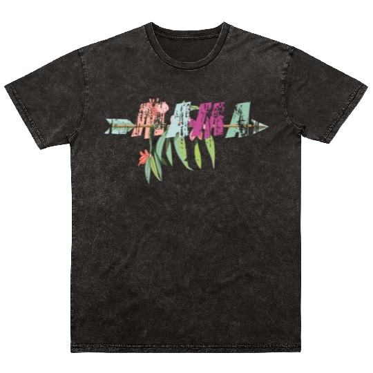 Mother's Day Mama Bohemian Style Flower Arrow Mineral Wash T Shirts