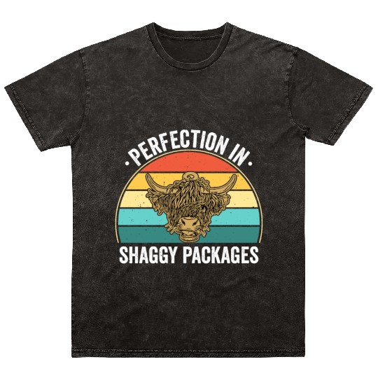 Perfection In Shaggy Packages Highland Cow Mineral Wash T Shirts