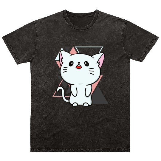 Cute little cat adorable kitty Kittenlove cat mom Mineral Wash T Shirts