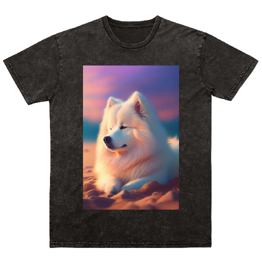 Samoyed Nature Mineral Wash T Shirts