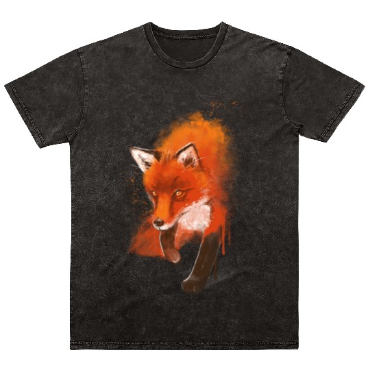 Fox Ink Black Nature Animal Mineral Wash T Shirts