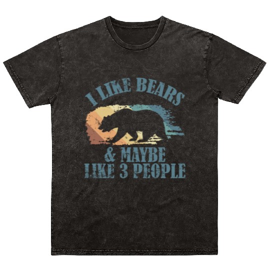 I Like Bears and Maybe 3 People Forest Animal Mineral Wash T Shirts