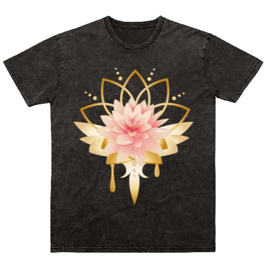 Lotus with gold petals icon Mineral Wash T Shirts