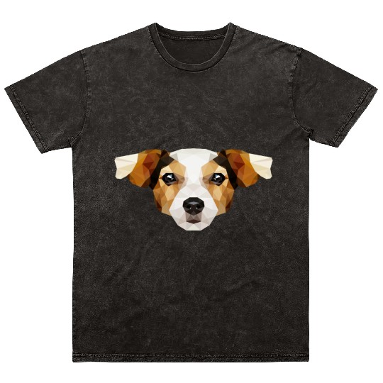Polygon Dog | Puppy Head | Low Poly God Geometric Mineral Wash T Shirts