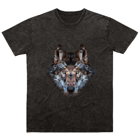 Wolves | Polygon Wolf Head | Low Poly Werewolf Mineral Wash T Shirts