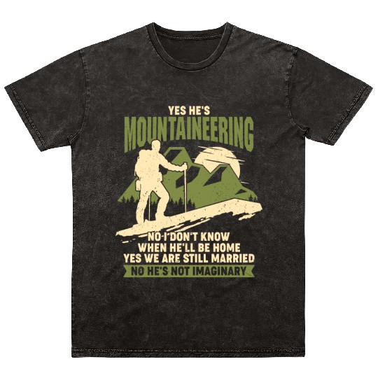 Mountaineering Mountaineer Wife Couple Gift Mineral Wash T Shirts