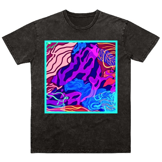 Ocean Nature Painting Mineral Wash T Shirts