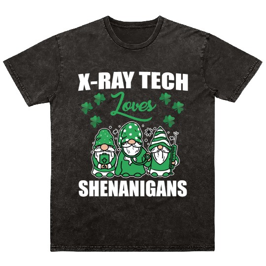 X-Ray Tech Loves Shenanigans St. Patricks Day Mineral Wash T Shirts