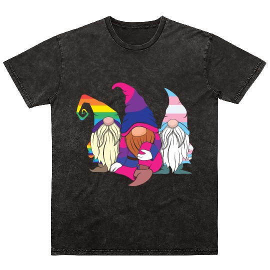 Gnomes Elf LGBTQ Rainbow LGBT Pride Month Mineral Wash T Shirts