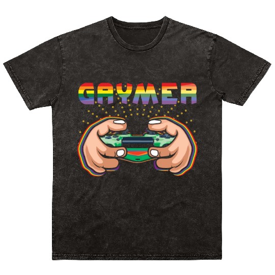 Gamer LGBTQ Rainbow LGBT Pride Month Mineral Wash T Shirts