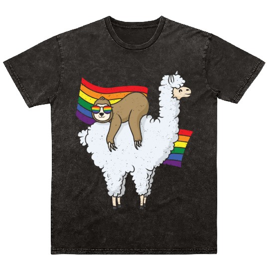 Sloth Equality Gay LGBTQ Rainbow LGBT Pride Month Mineral Wash T Shirts