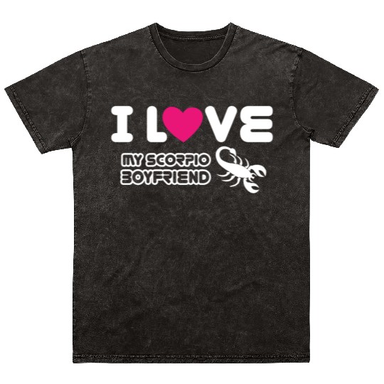 I Love My Scorpio Boyfriend Mineral Wash T Shirts