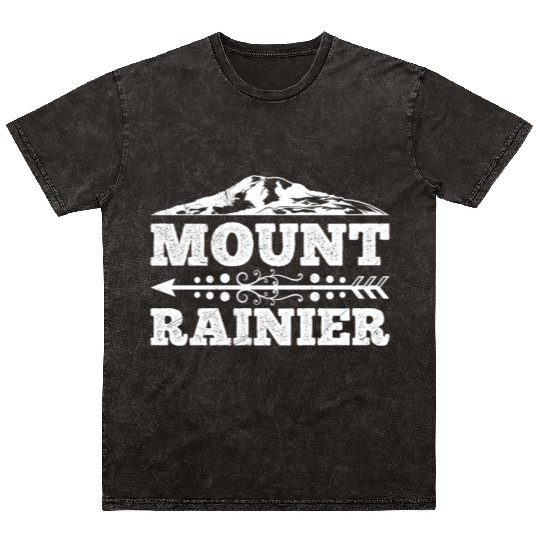 Mount Rainier climber Hiker Mountains Mineral Wash T Shirts