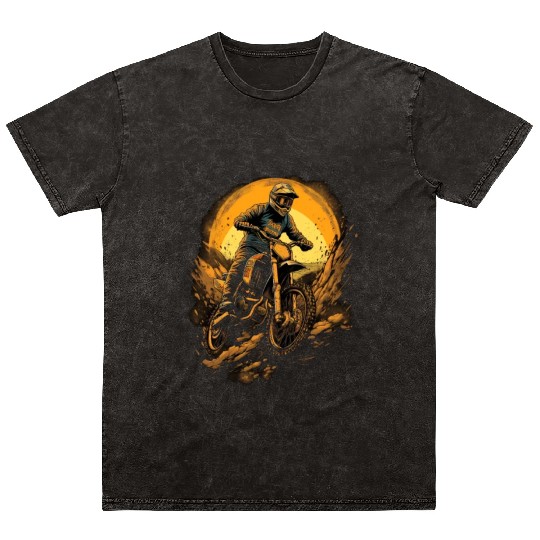 Dirt Bike Offroad Riding Motocross Biker Mineral Wash T Shirts