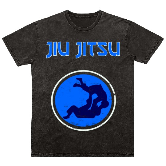 Jiu Jitsu Jiu Jitsu Bjj Mma Blue Dot Mineral Wash T Shirts