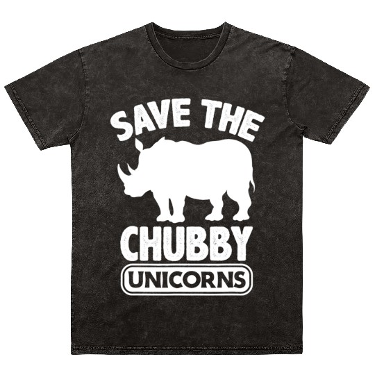 Save The Chubby Unicorns Fat Rhino Vintage Mineral Wash T Shirts