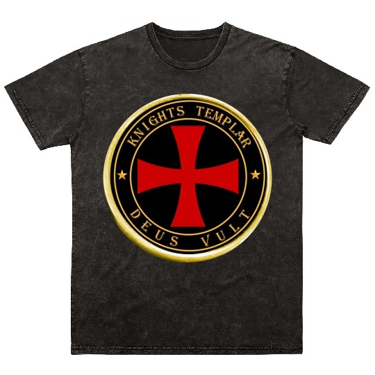 Knights Templar Deus Vult Mineral Wash T Shirts