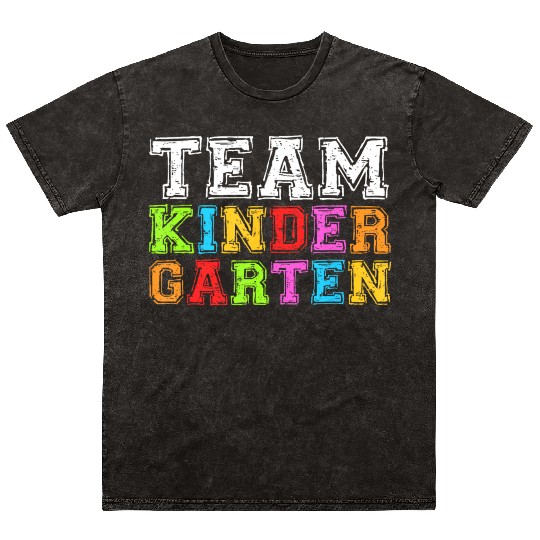 Team Kindergarten Teacher Graduation Mineral Wash T Shirts