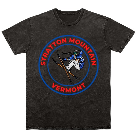 Retro Skiing Stratton Mountain Vermont Souvenir Mineral Wash T Shirts