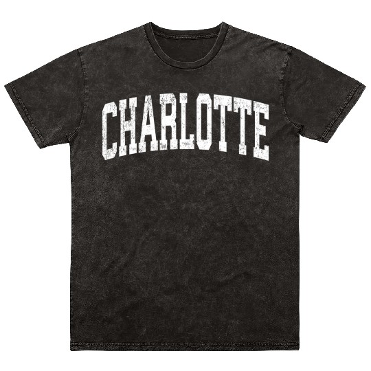 Charlotte North Carolina Nc Athletic Sports Mineral Wash T Shirts