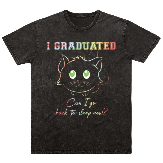 Funny Cute Can I Go Back To Sleep Graduation Mineral Wash T Shirts