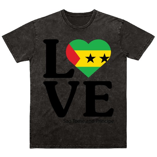 Love Sao Tome and Principe Mineral Wash T Shirts