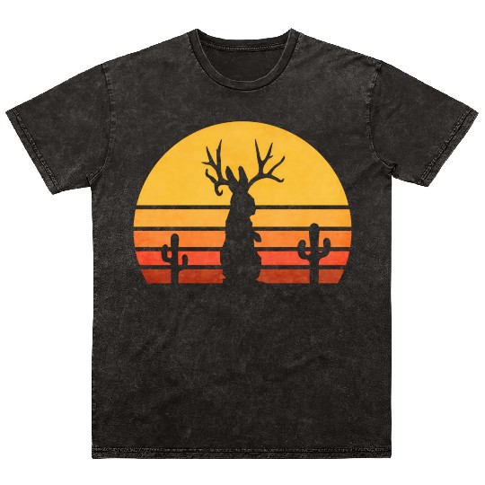 Eighties Jackalope Cryptid Rabbit Mineral Wash T Shirts
