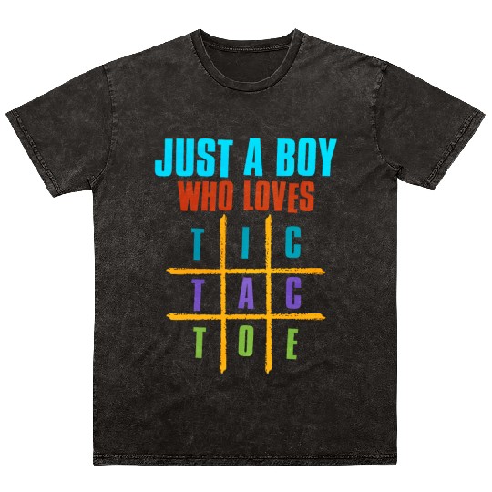 Just A Boy Who Loves Tic Tac Toe Mineral Wash T Shirts