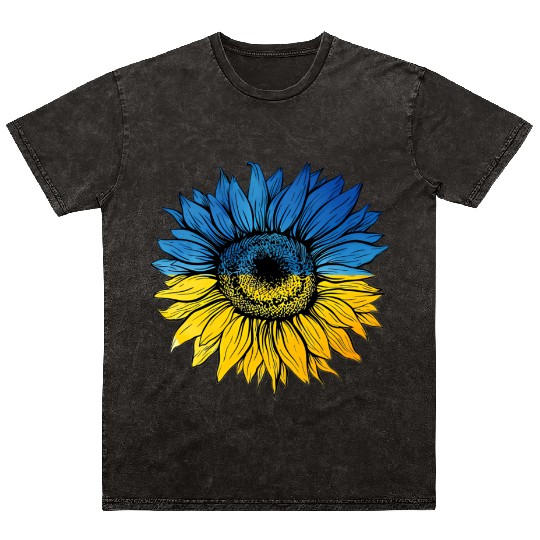 Sunflower Ukraine Ukrainian Flag Stand With Ukrain Mineral Wash T Shirts