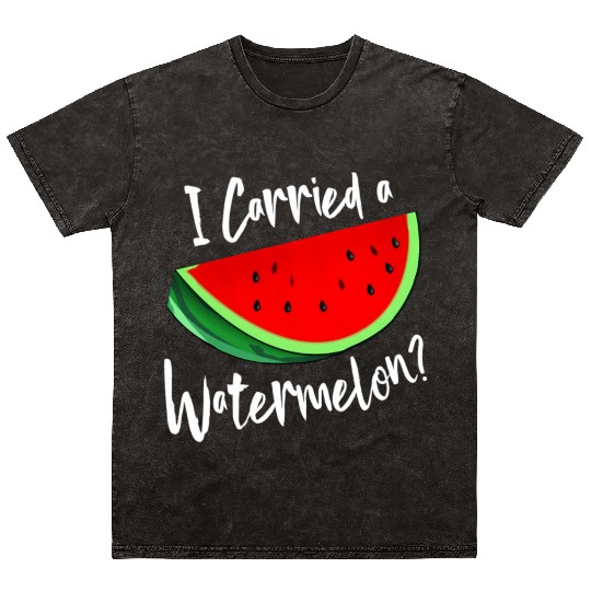 I Carried A Watermelon Tropical Summer Vibes Fruit Mineral Wash T Shirts